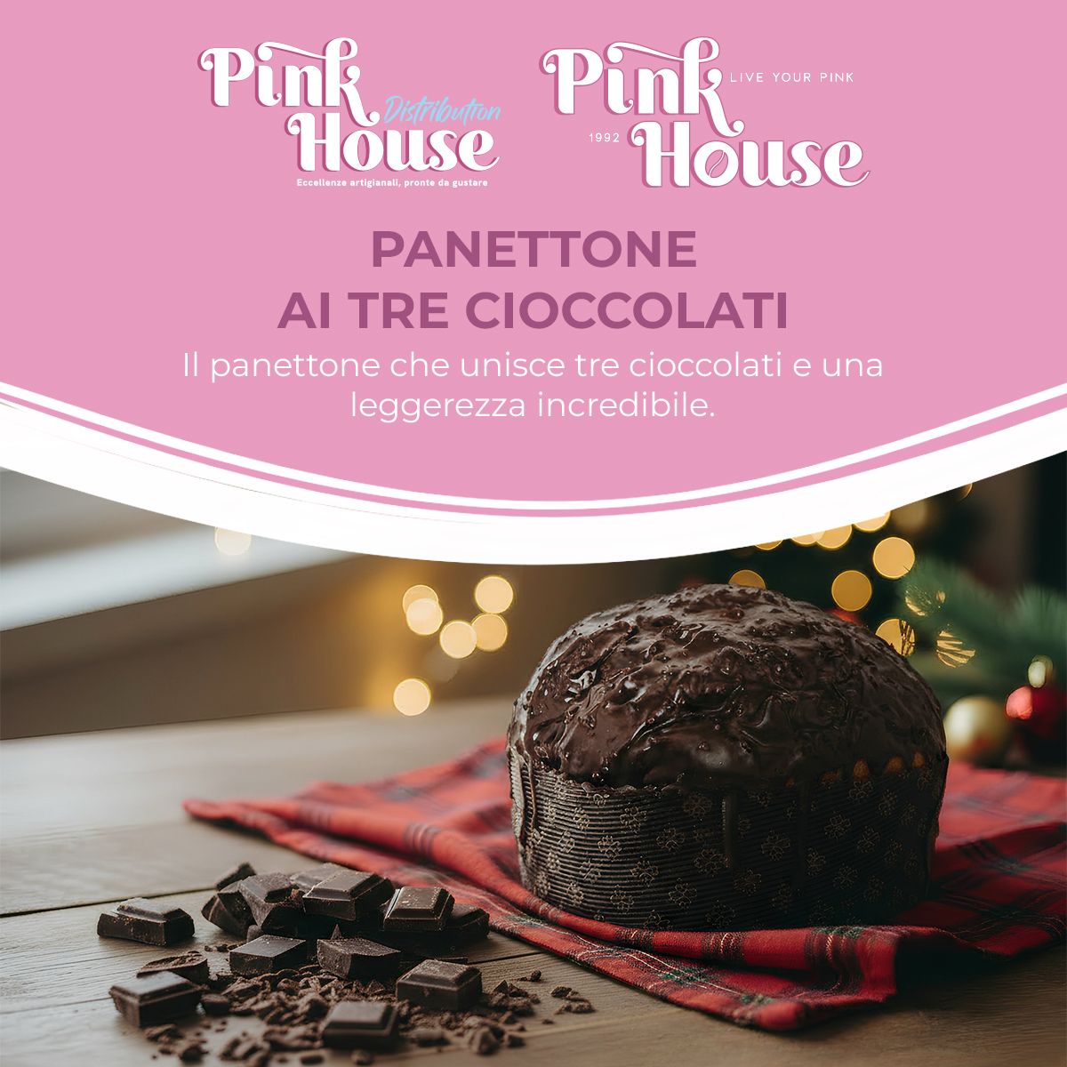 Panettone ai 3 Cioccolati 1 kg – Pink House
